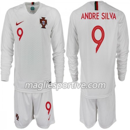 Completo Calcio Portogallo ANDRE SILVA 9 Bambino Divisa Trasferta Mondiali 2018 ML